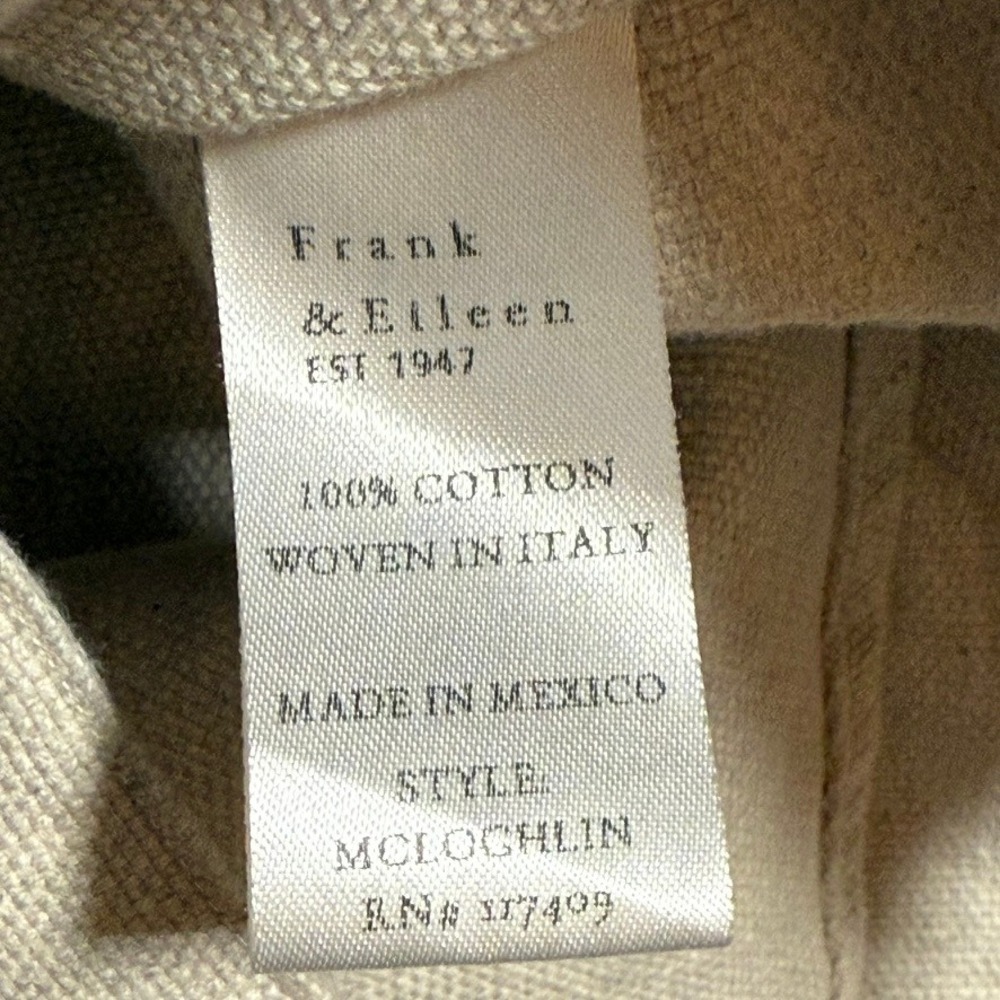 Frank & Eileen Mclochlin Cotton Shirt Beige Oversized Button Down Women XS S - Picture 7 of 11